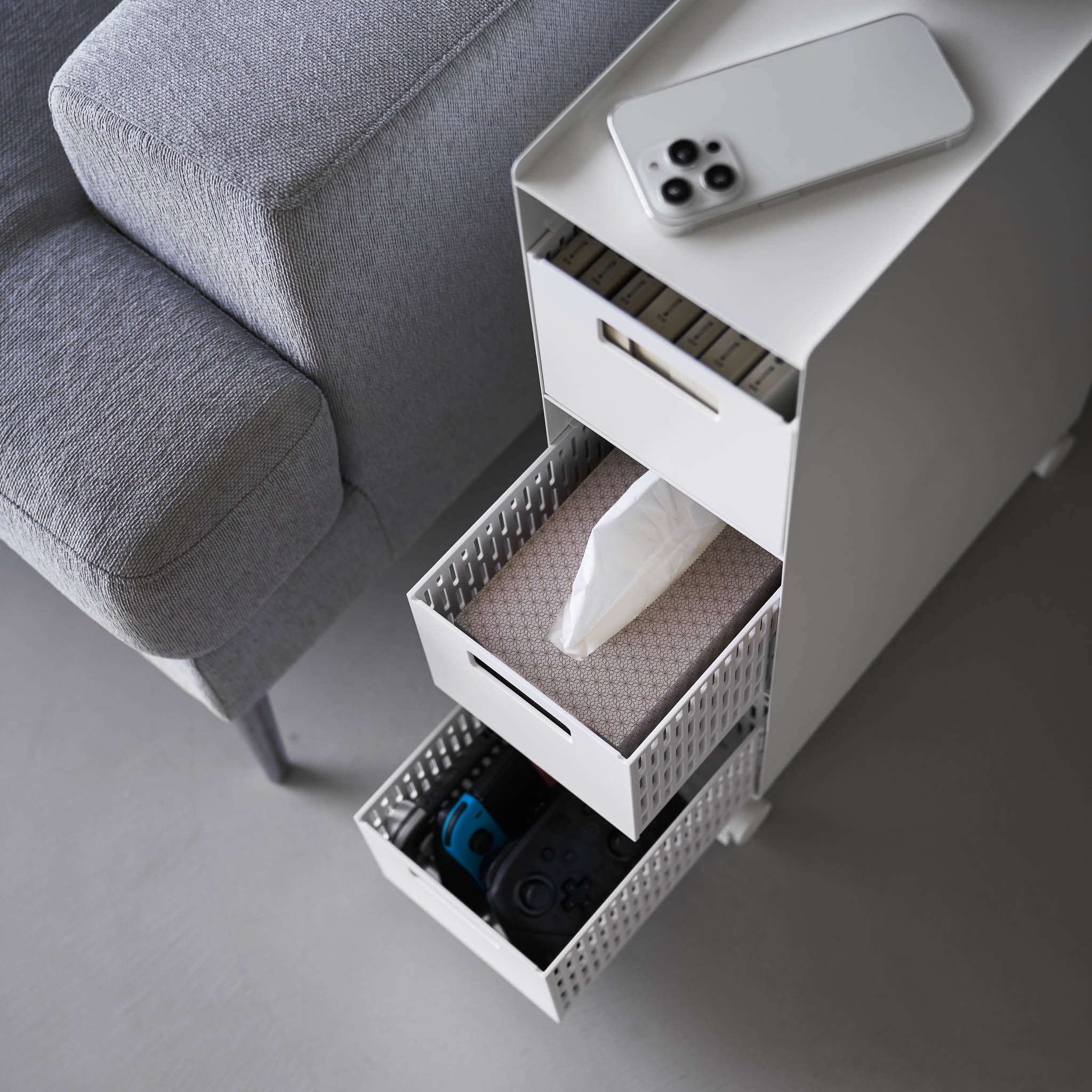 3-Tiered Storage Basket Stand with Casters - Image 8