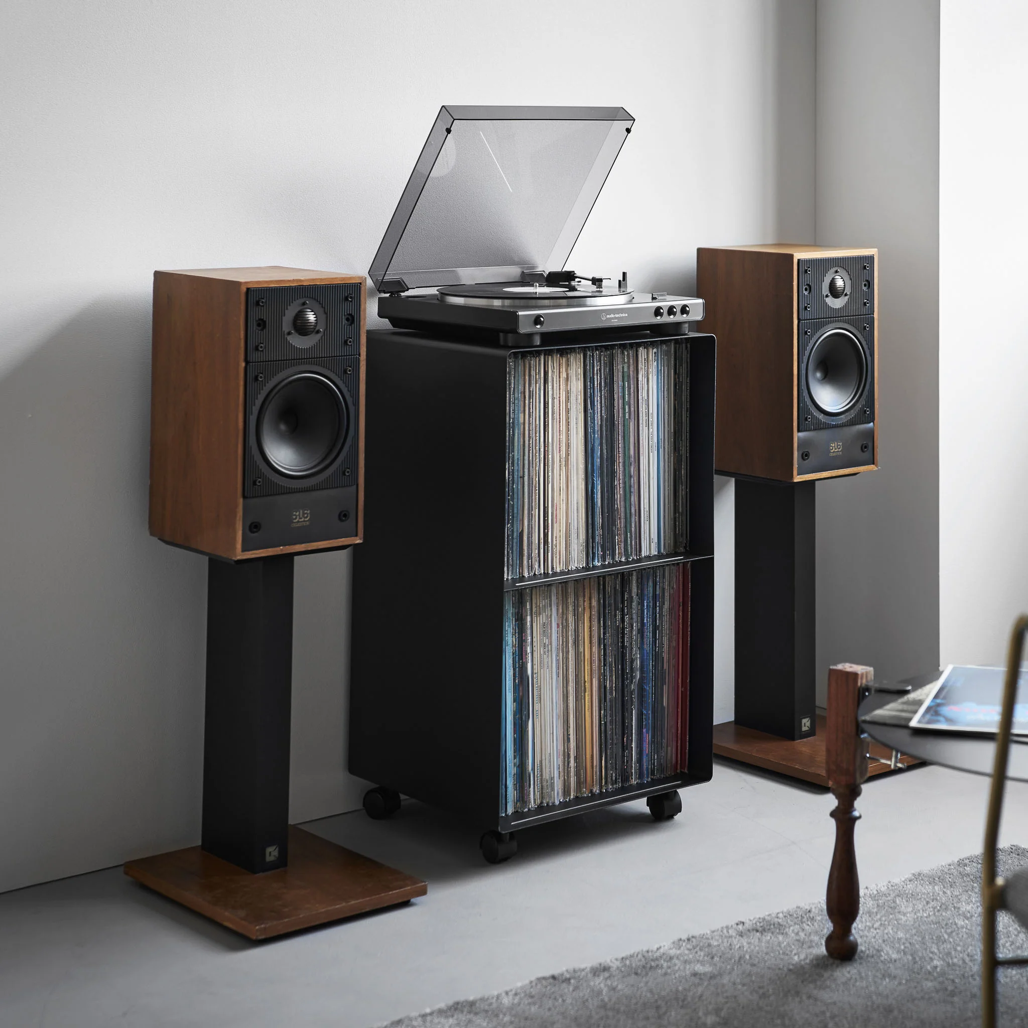2-Tiered Record Rack with Casters - Image 9
