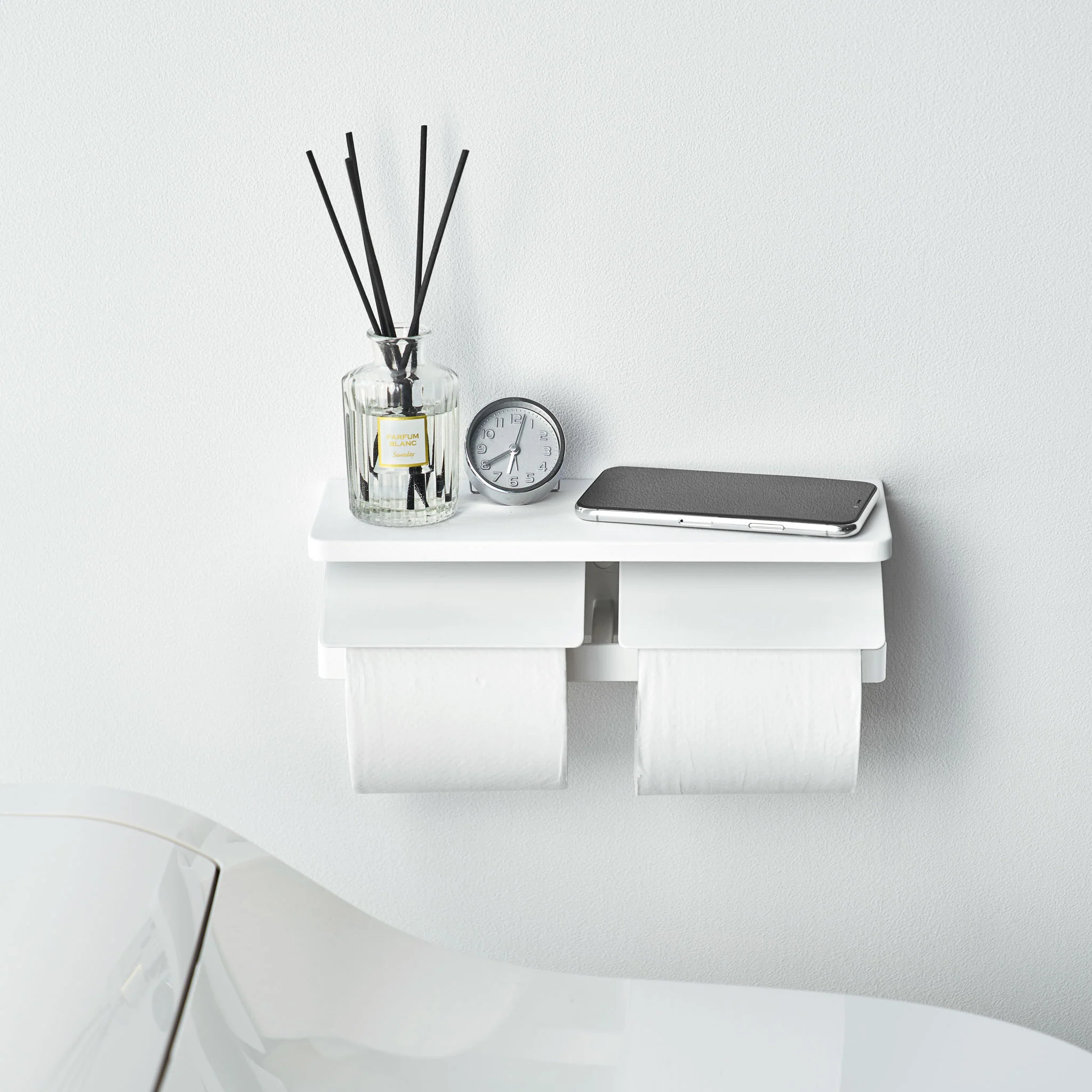 Wall-Mounted Double Toilet Paper Holder - Image 3