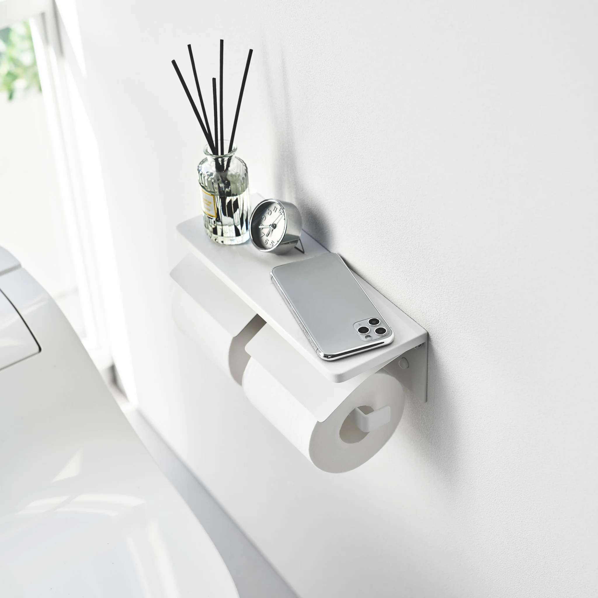 Wall-Mounted Double Toilet Paper Holder - Image 4