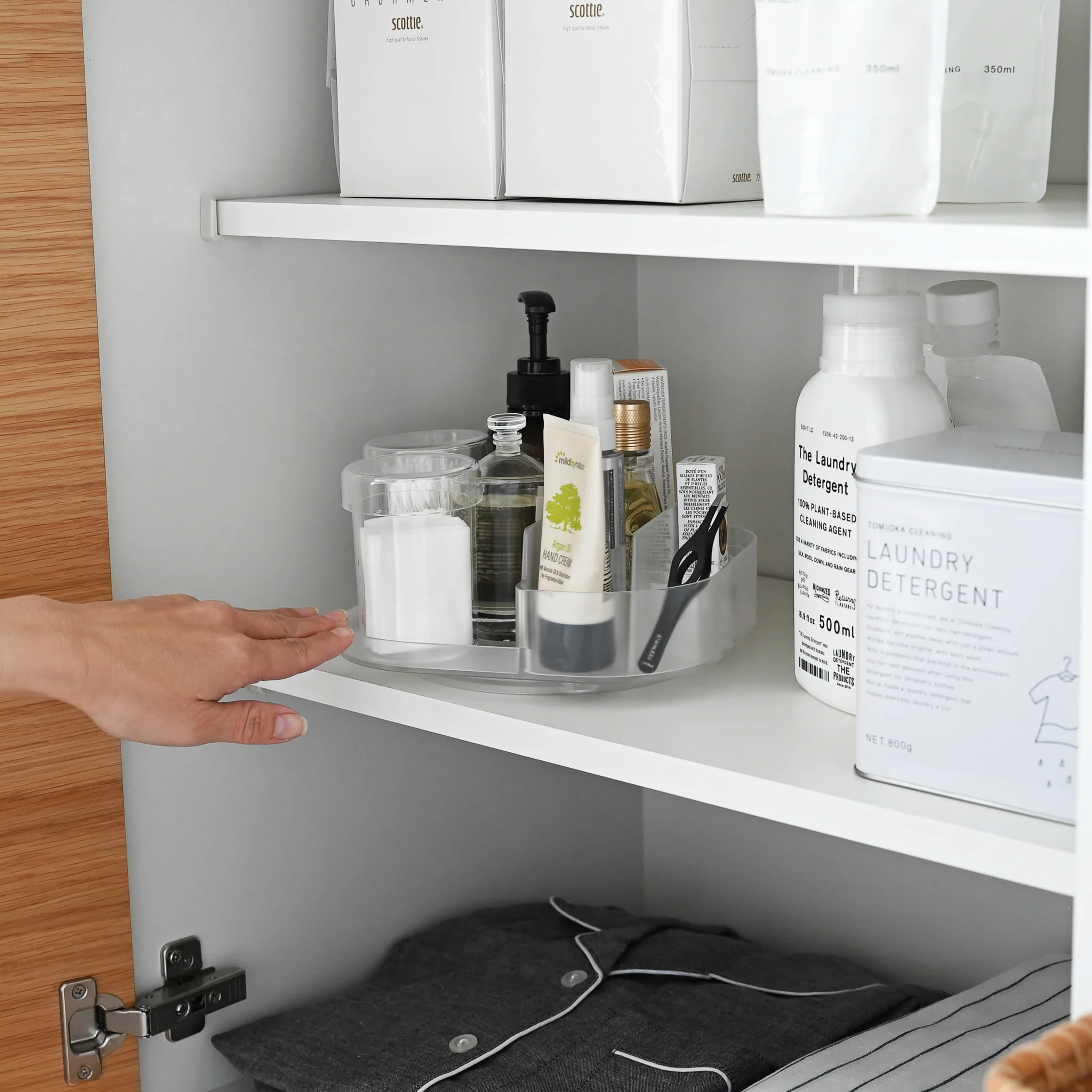 Slim Rotating Storage Tray with Compartments - Image 8