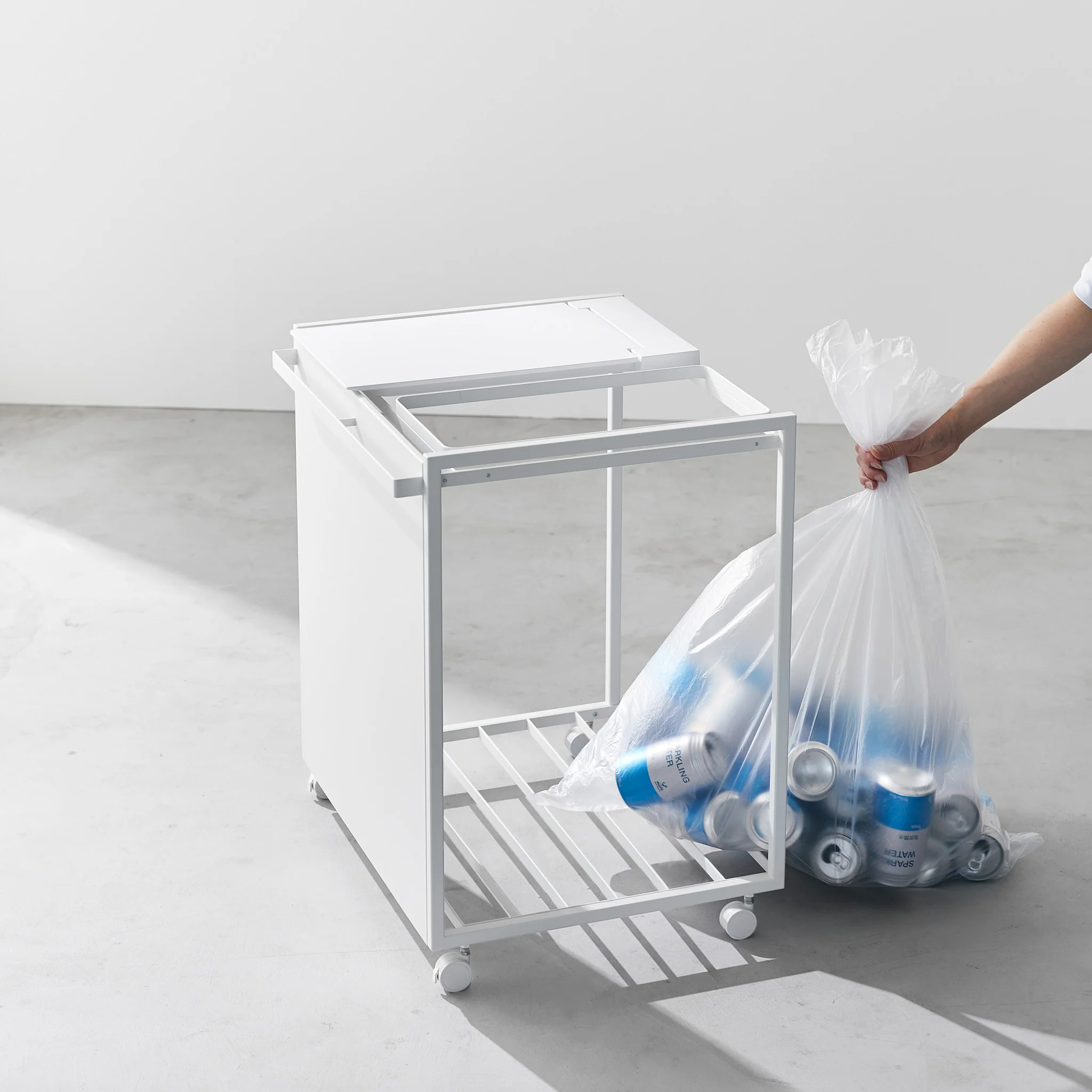 2-Compartment Trash Can with Casters - Image 11