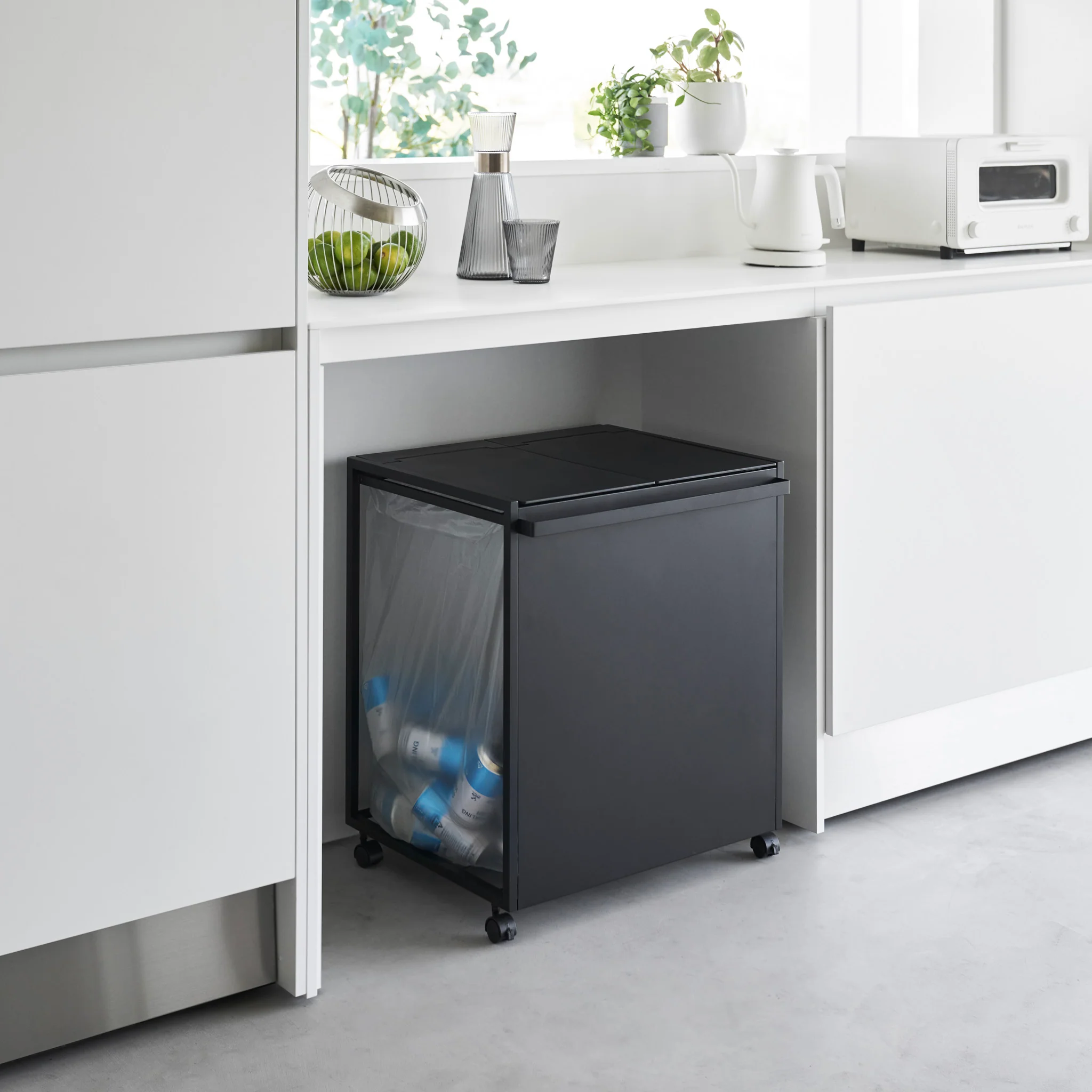 2-Compartment Trash Can with Casters - Image 16