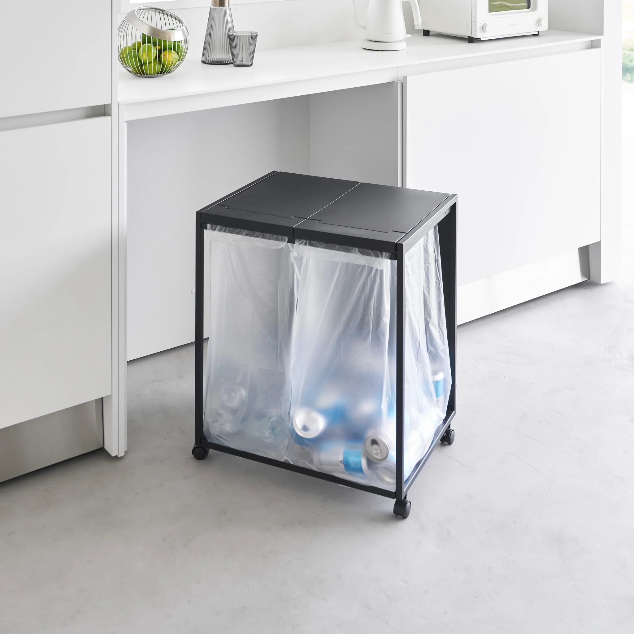 2-Compartment Trash Can with Casters - Image 17