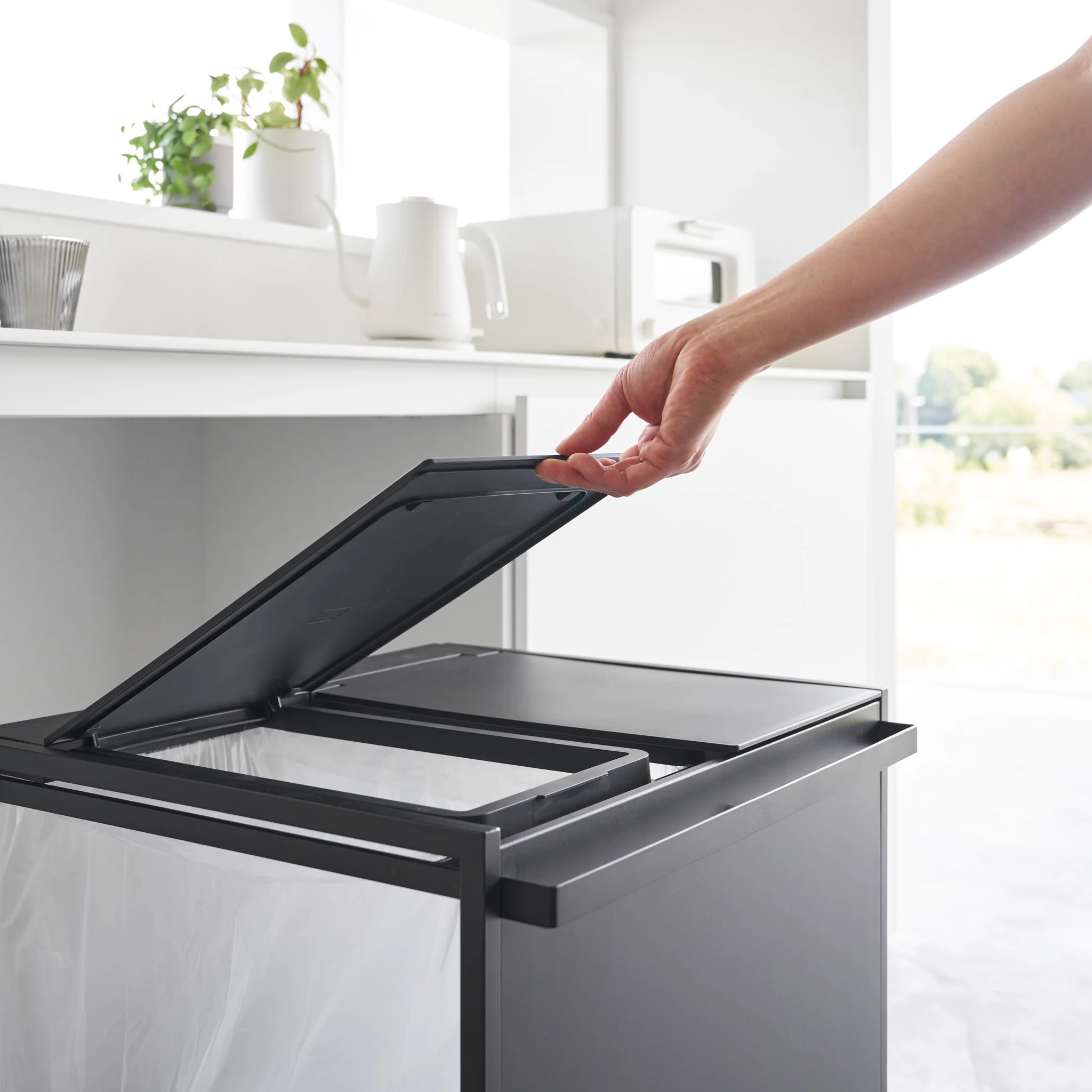 2-Compartment Trash Can with Casters - Image 22