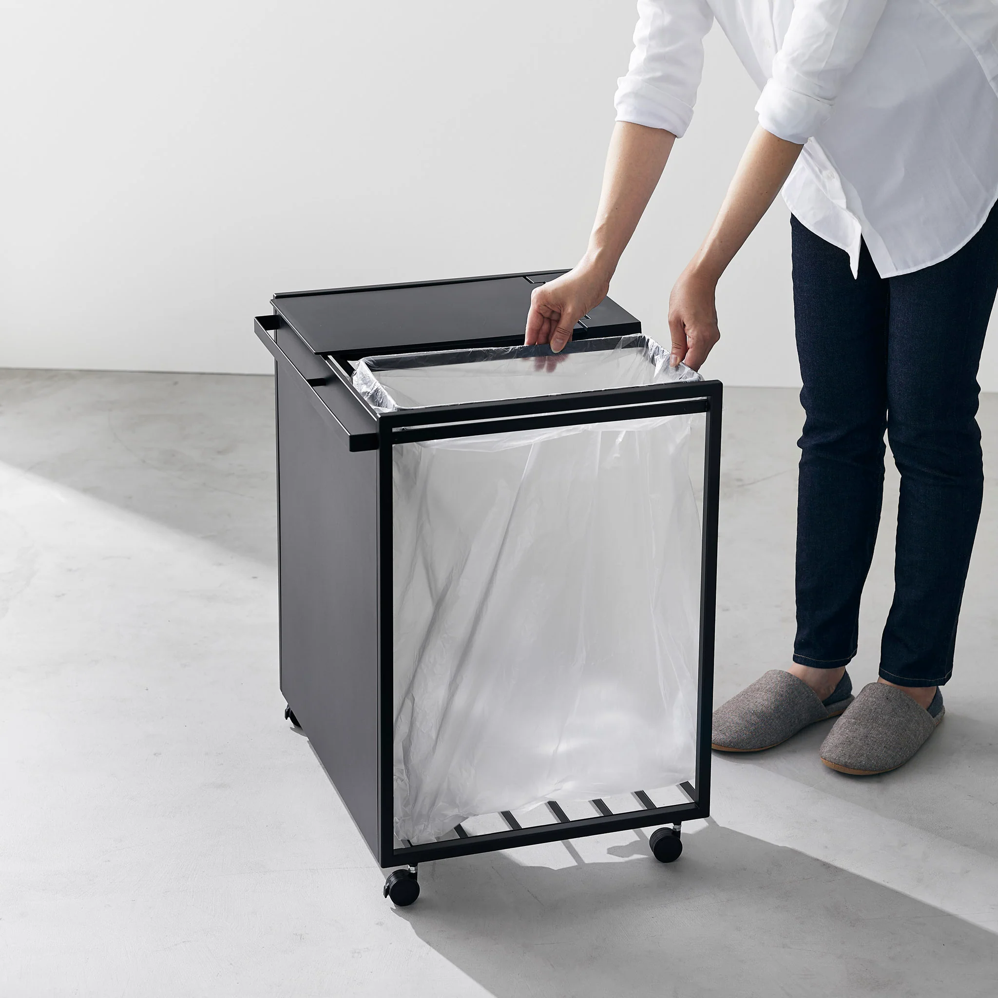 2-Compartment Trash Can with Casters - Image 26