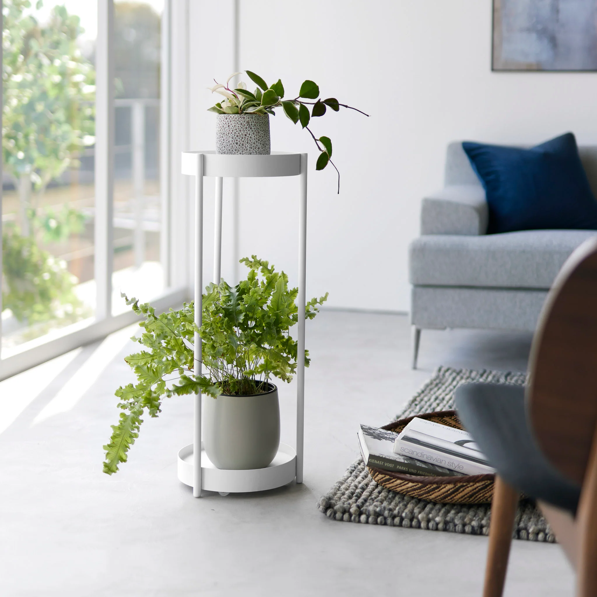 2-Tiered Plant Stand with Casters - Image 2