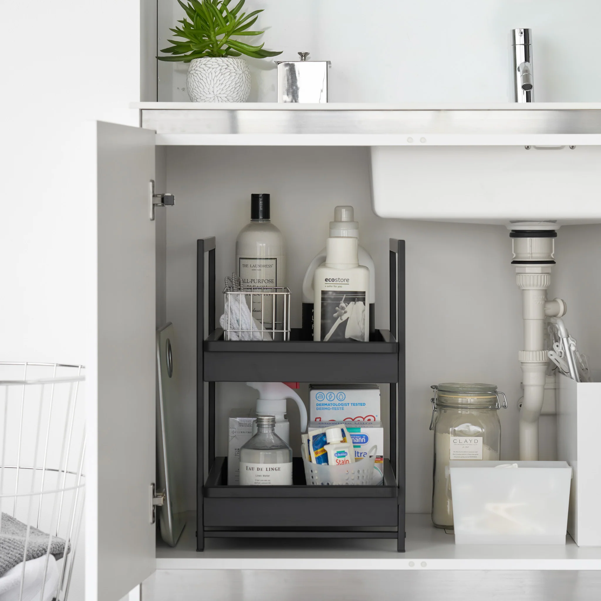 2-Tiered Sliding Under-Sink Organizer - Image 14