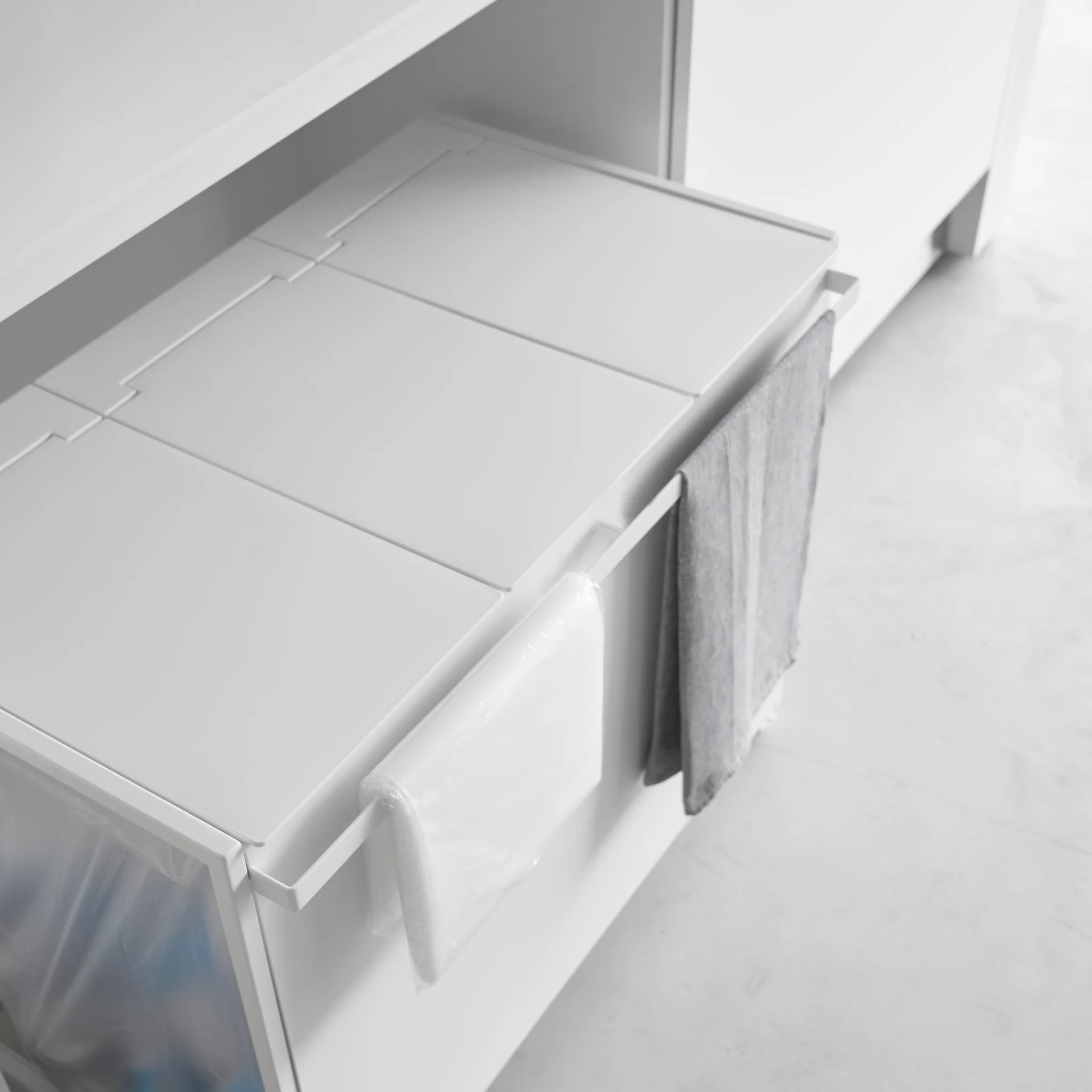3-Compartment Trash Can with Casters - Image 6