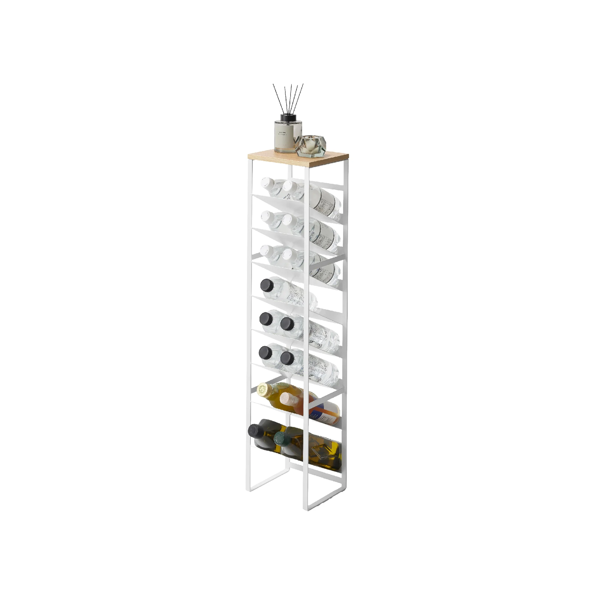 8-Tiered Wood-Top Bottle Rack