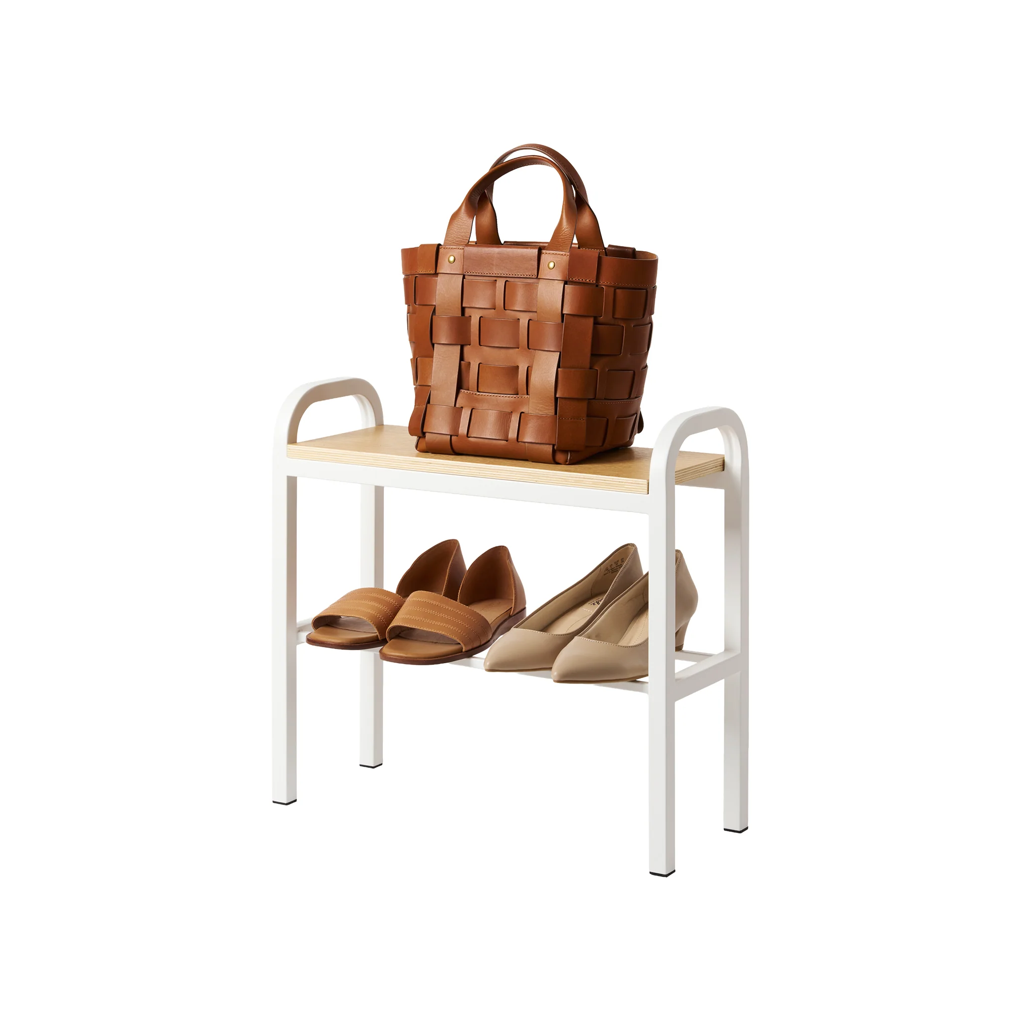 Wood-Top Shoe Rack