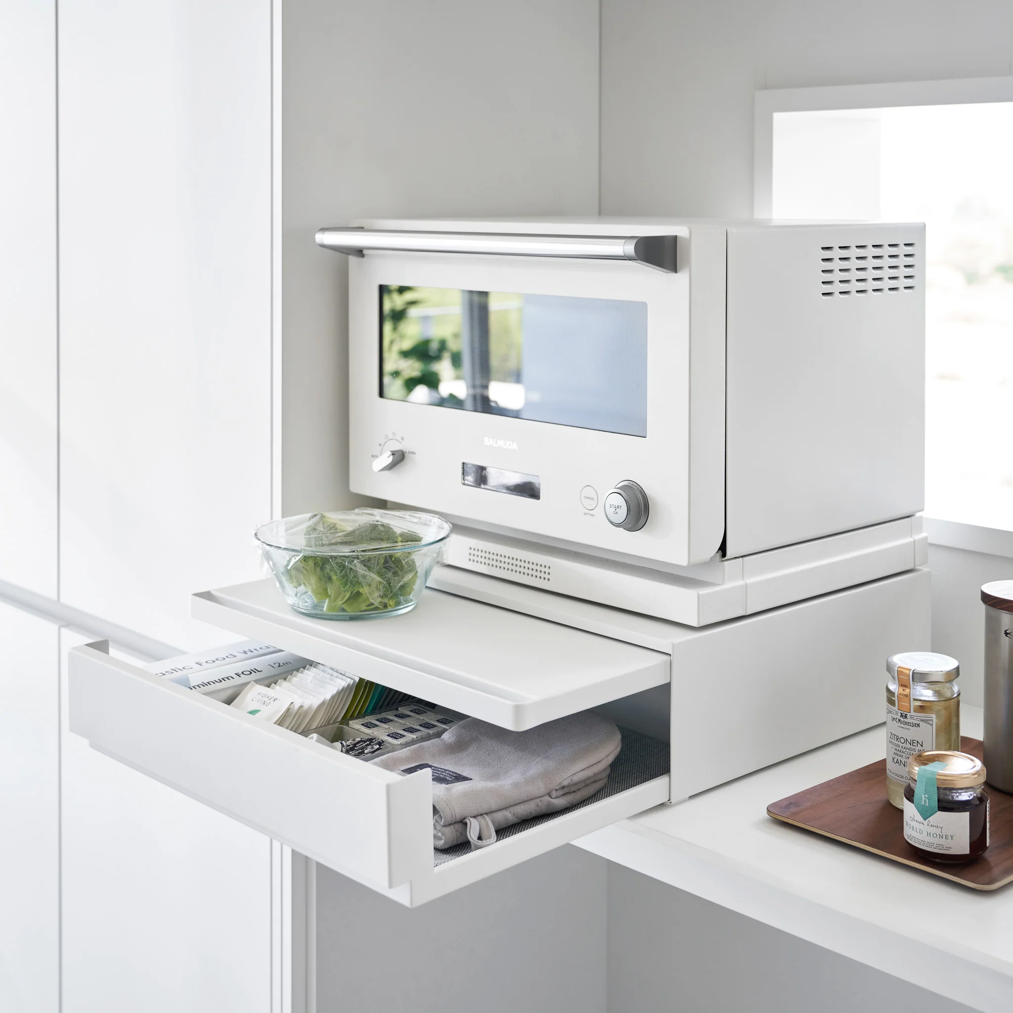 Sliding Countertop Tray with Drawer - Image 3