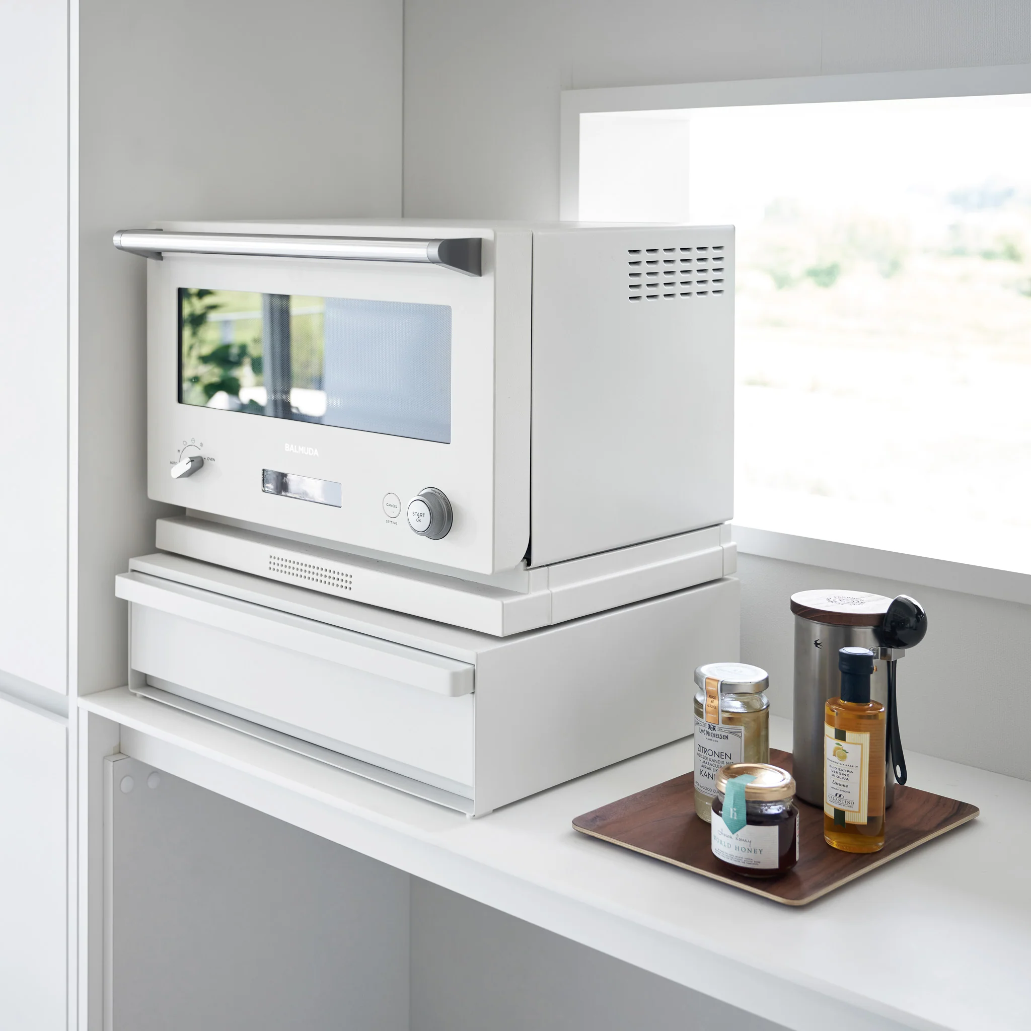 Sliding Countertop Tray with Drawer - Image 4