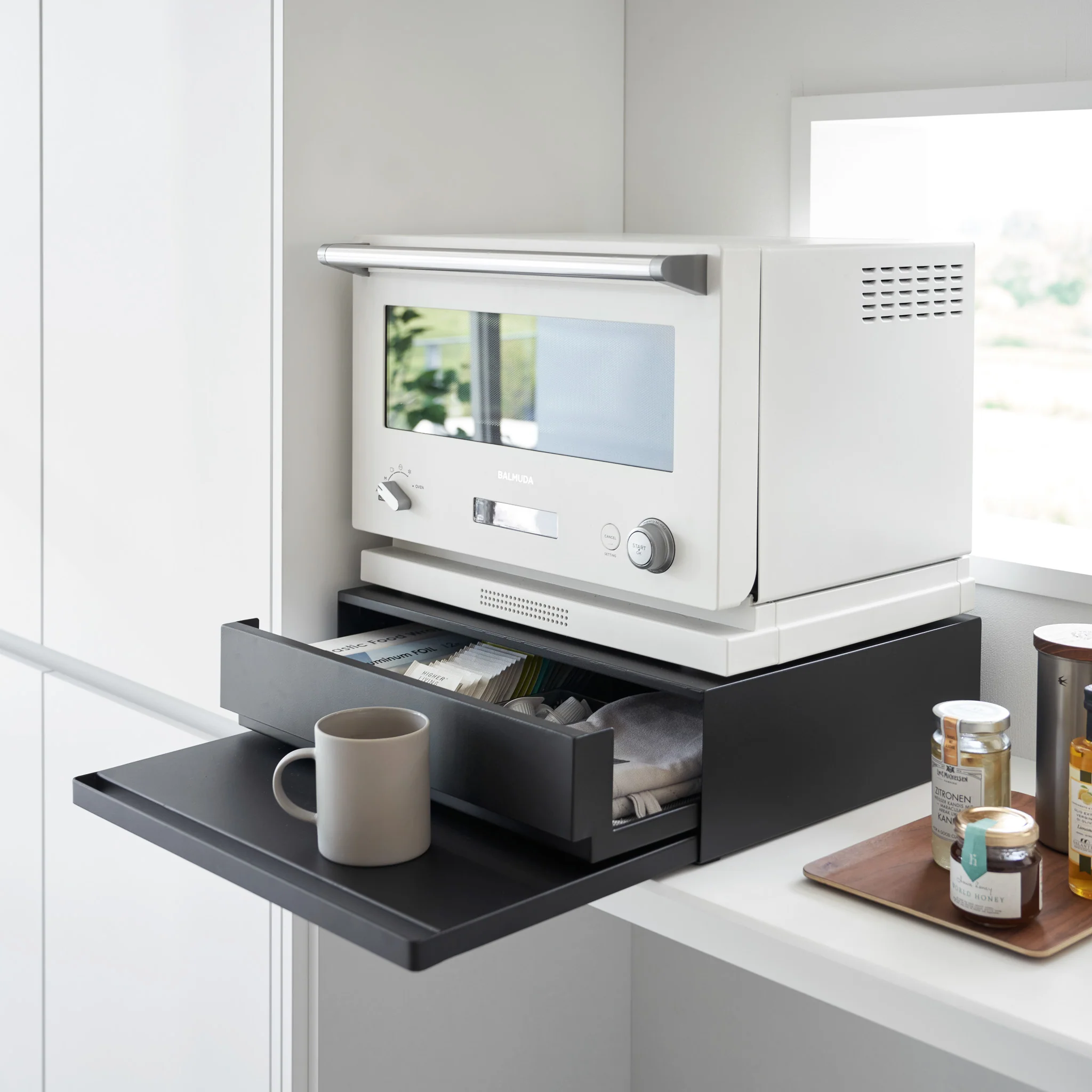 Sliding Countertop Tray with Drawer - Image 9