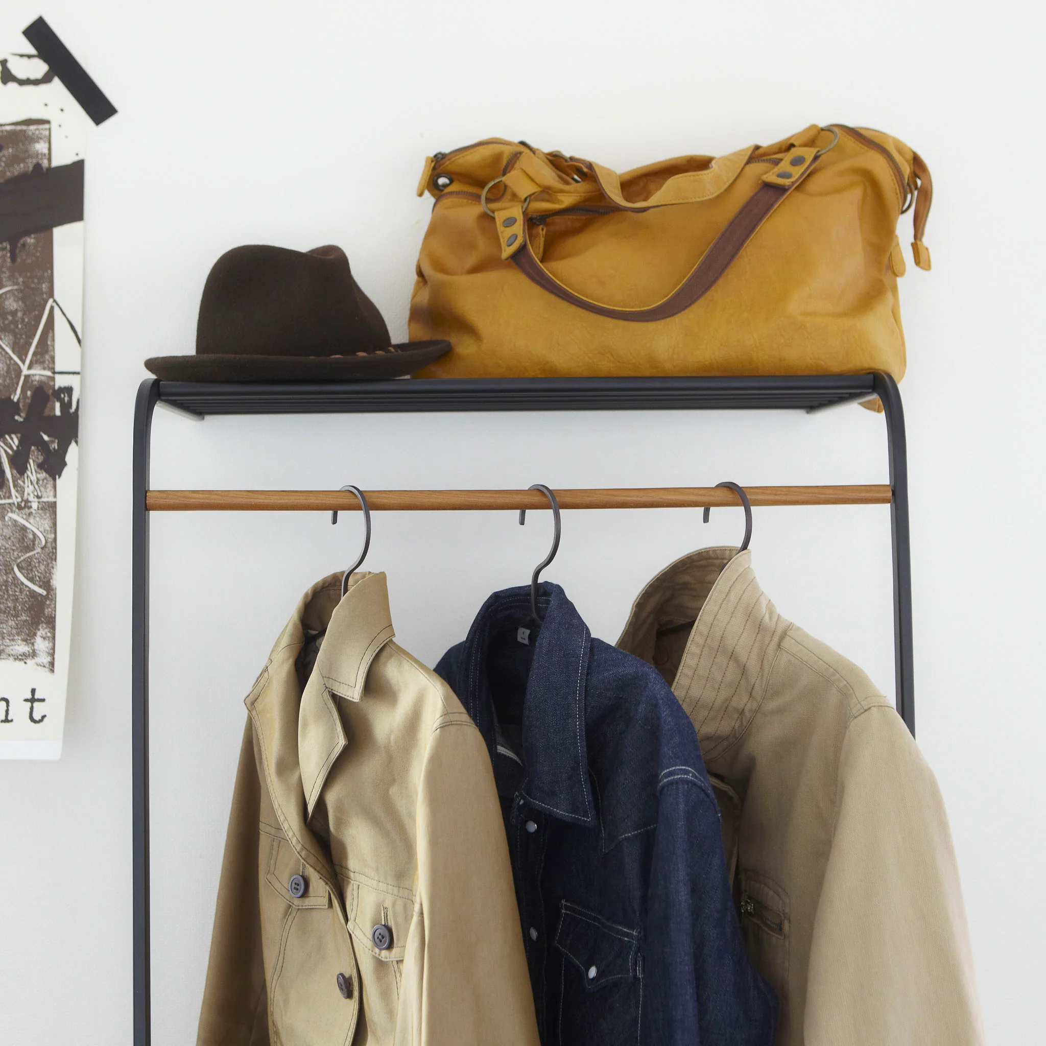 Leaning Coat Rack with Shelf - Image 5