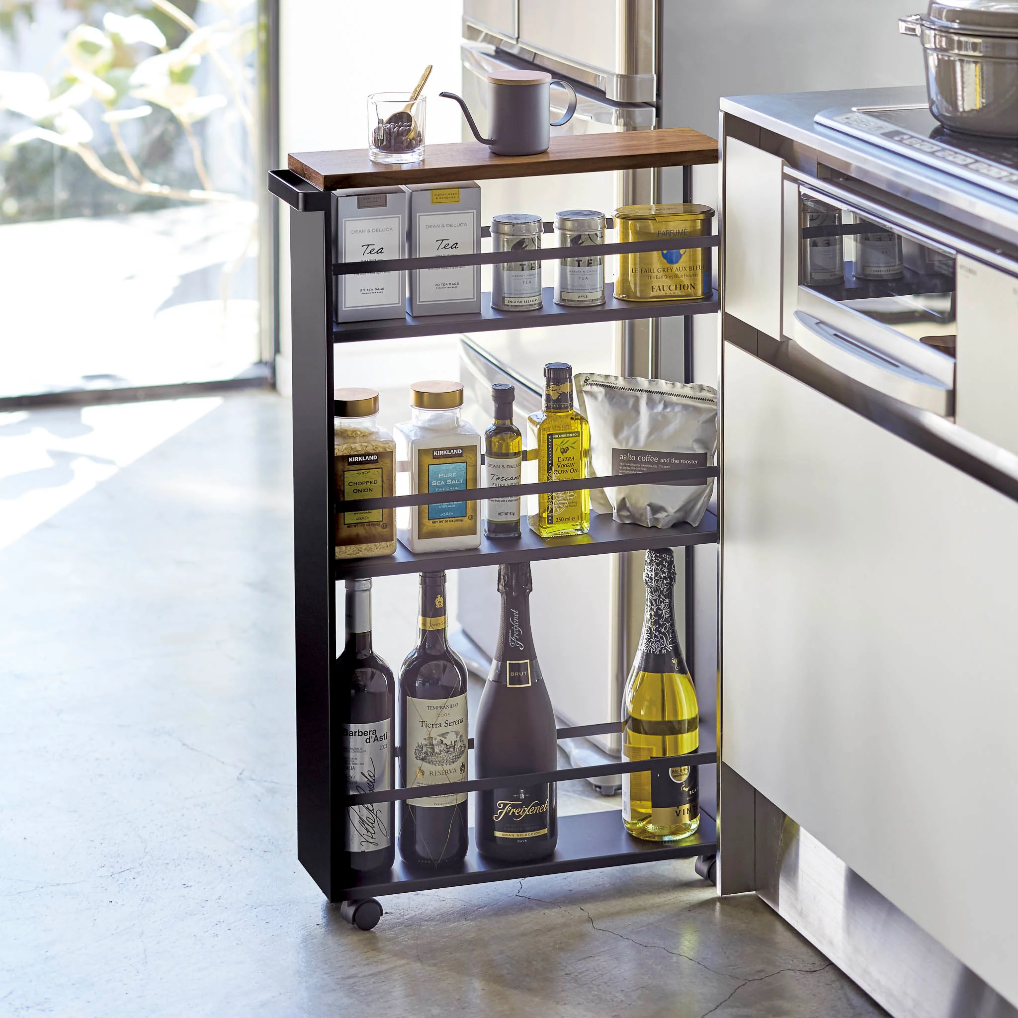 Slim Wood-Top Storage Cart - Image 8