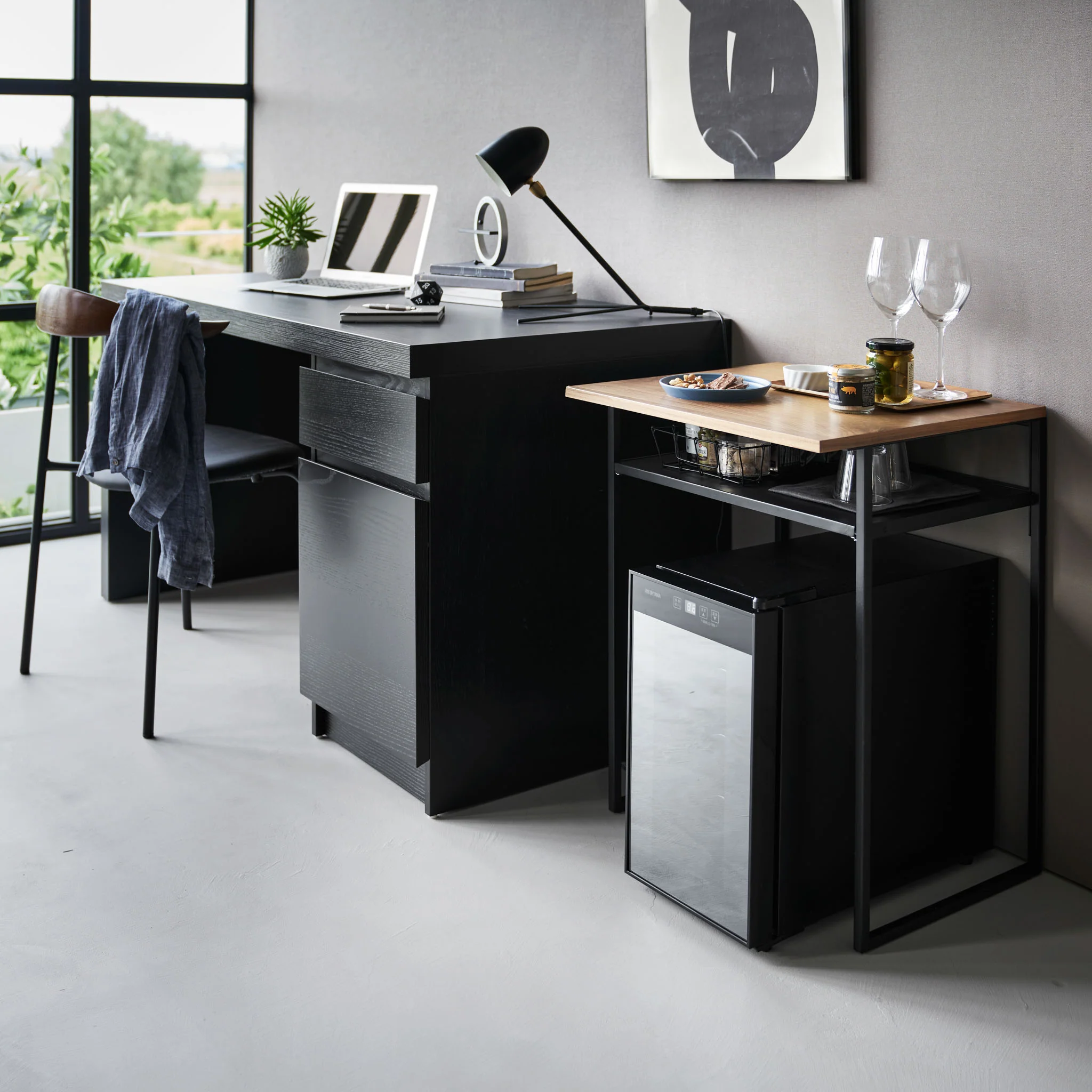 Wood-Top Table with Sliding Shelf - Image 10