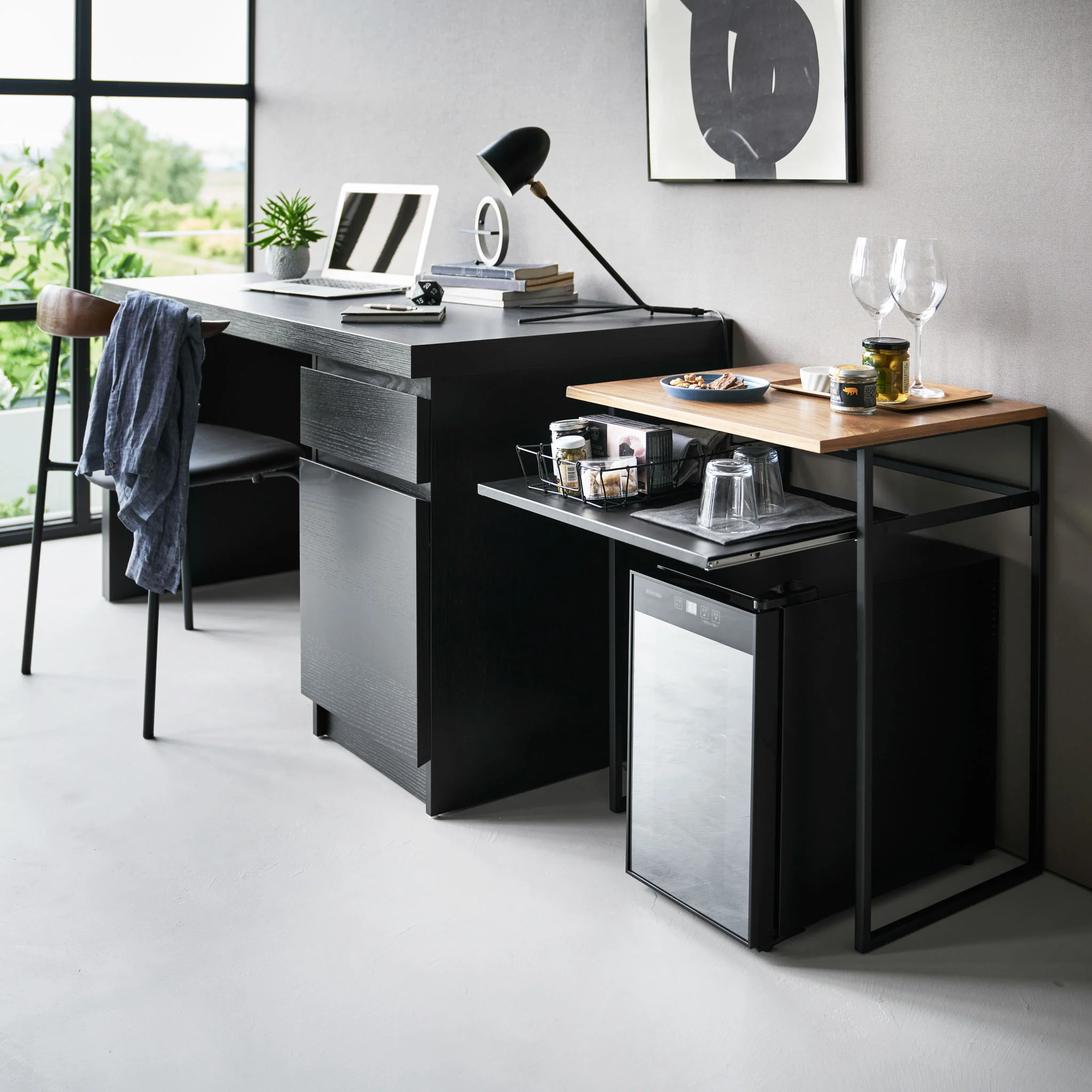 Wood-Top Table with Sliding Shelf - Image 11