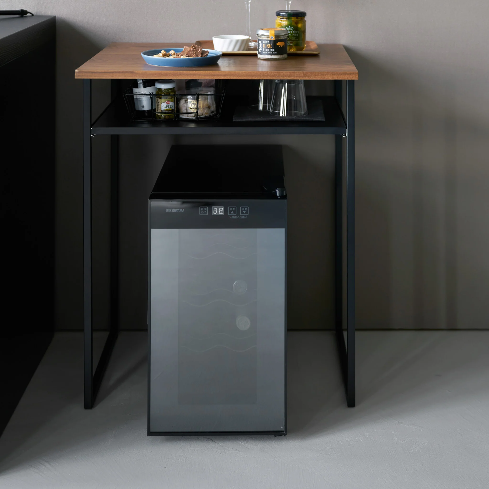 Wood-Top Table with Sliding Shelf - Image 16